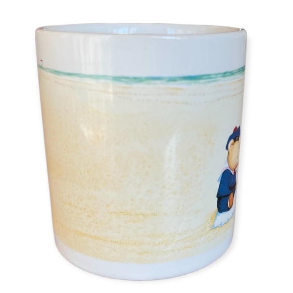 RECYCLED PAPER PRODUCTS Vintage 80s Sailor & Mermaid Bear Beach Mug - Picture 6 of 9